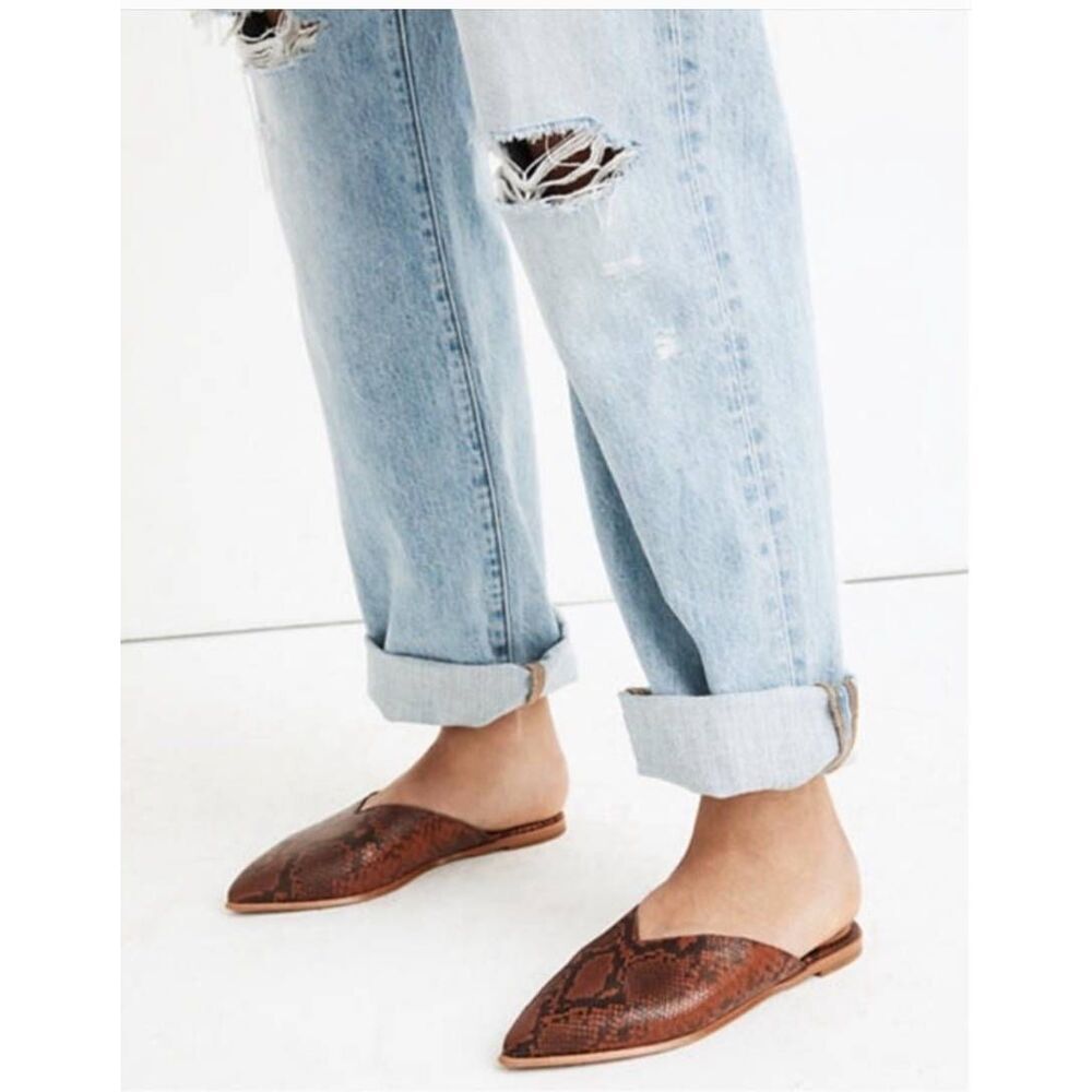 Madewell Brown Snake Print Flats